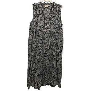 Maeve by Anthropologie Tiered Maxi Dress Sz  XLP Black White Floral Resort Wear